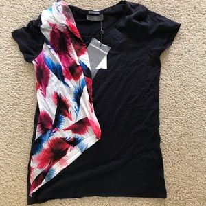 BNWT - MCQ by Alexander McQueen - Tee with scarf accent. Sz. M